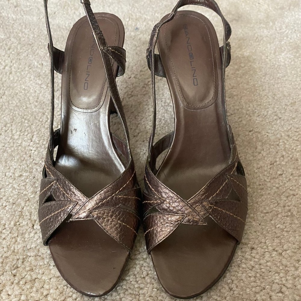 Bronze Open Toe Heels